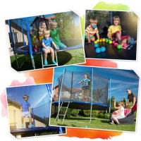 Батут Neo-Sport з внутрішньою сіткою 8,5 футів 252 см чорно-помаранчевий