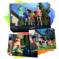 Батут Neo-Sport з внутрішньою сіткою 8,5 футів 252 см чорно-помаранчевий