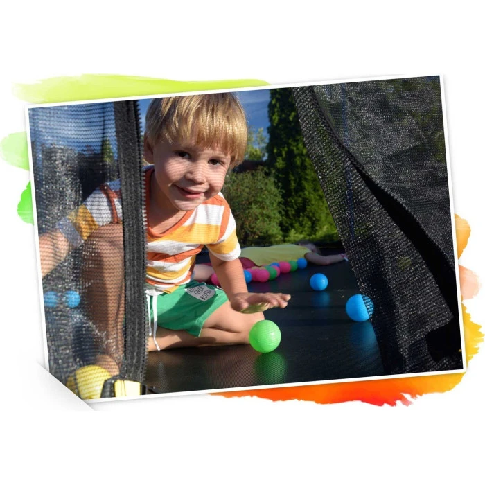 Батут Neo-Sport з внутрішньою сіткою 8,5 футів 252 см чорно-помаранчевий