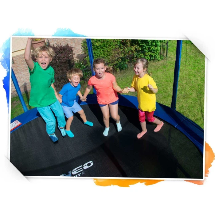 Батут Neo-Sport з внутрішньою сіткою 8,5 футів 252 см чорно-помаранчевий