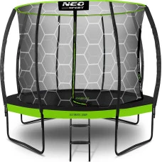 Батут Neo-Sport з внутрішньою сіткою 10 футів 312 см чорно-зелений