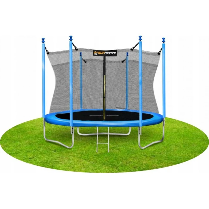 Батут SunActive TR 8FT-2 з внутрішньою сіткою 8 футів 252 см блакитний