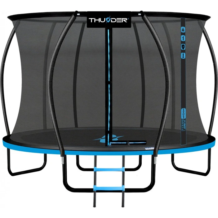 Батут THUNDER INSIDE ULTRA з внутрішньою сіткою 12 футів 374 см чорно-блакитний