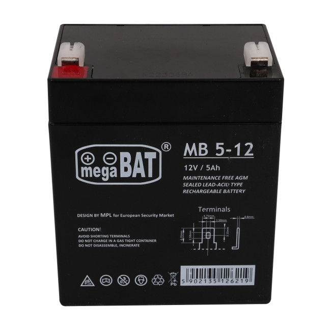 Автомобильный аккумулятор 12V/5AH