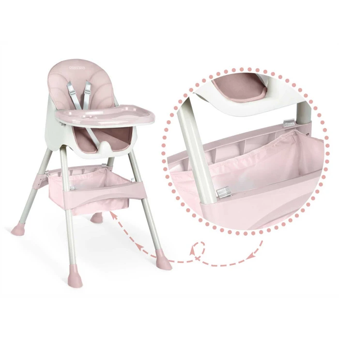 Стульчик для кормления со столиком Ricokids Milo розовый