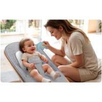 Кресло-качели для младенцев Nukido 2-в-1 с игрушками, серое