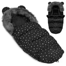 Конверт Elmi Ricokids для коляски и санок, черный в треугольники