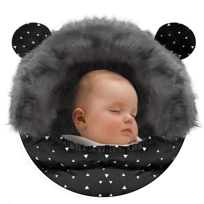 Конверт Elmi Ricokids для коляски и санок, черный в треугольники