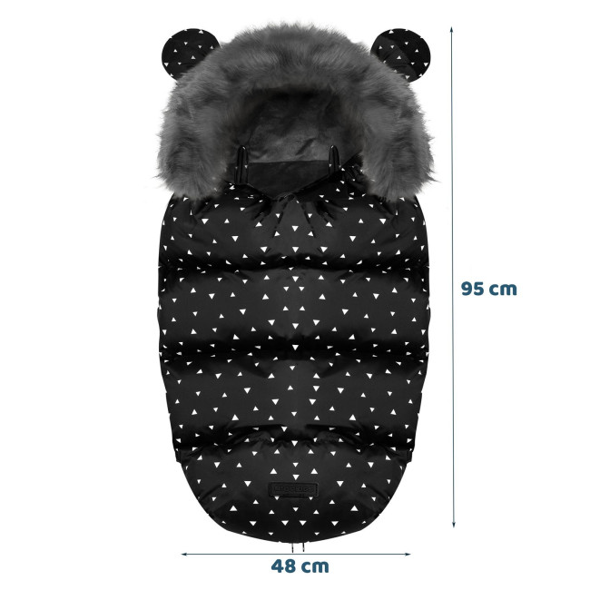 Конверт Elmi Ricokids для коляски и санок, черный в треугольники