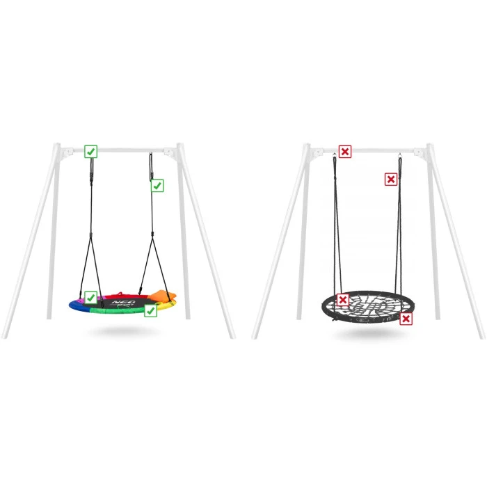 Гойдалка Гніздо лелеки Neo-Sport Swingo XXL 95 см - різнокольорова