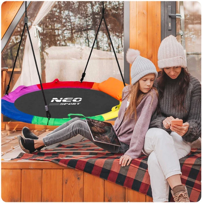 Гойдалка Гніздо лелеки Neo-Sport Swingo XXL 95 см - різнокольорова
