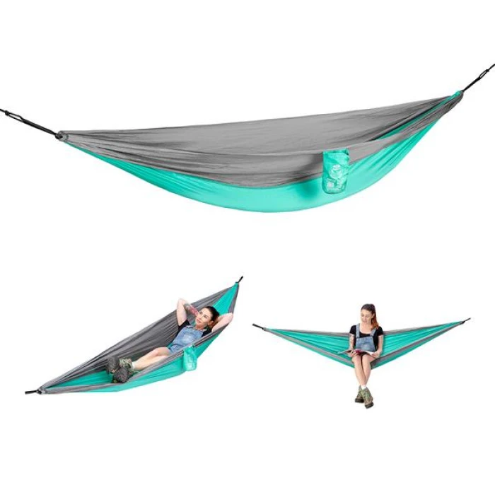 Гамак одноместный NILS CAMP NC9092, 290 х 140 см – зелено-серый