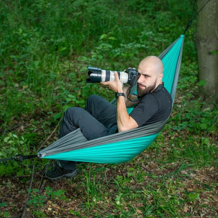 Гамак одноместный NILS CAMP NC9092, 290 х 140 см – зелено-серый