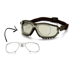 Окуляри захисні з ущільнювачем Pyramex V2G+RX Anti-Fog, світло-коричневі з діоптрійною вставкою