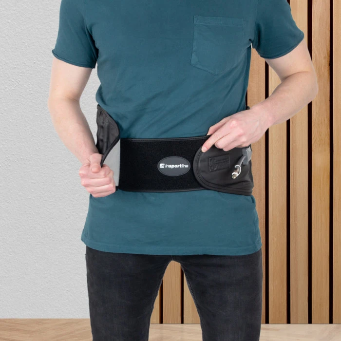 Поясничный декомпрессионный пояс inSPORTline Lombes - черный/XL