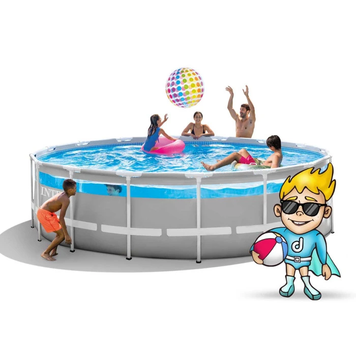 Басейн каркасний 11в1 INTEX 26730, 488 x 122 см, сірий
