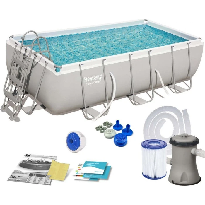 Бассейн каркасный прямоугольный 16в1 Bestway 56441 Power Steel, 404 x 201 см