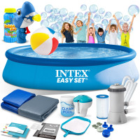 Бассейн надувной 15в1 INTEX 28142, 396 x 84 см + машина для создания пузырей