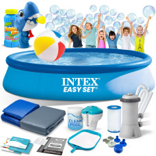 Бассейн надувной 15в1 INTEX 28142, 396 x 84 см + машина для создания пузырей