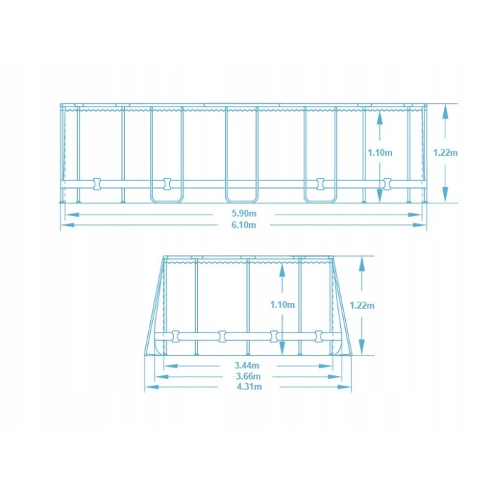 Басейн каркасний 18в1 Bestway 5611R 610 х 366 х 122 см