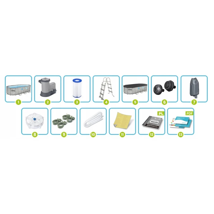 Бассейн каркасный 13в1 Bestway 56719N 610 х 366 х 122 см