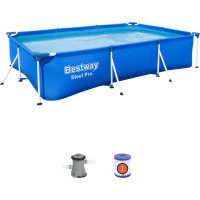 Бассейн каркасный прямоугольный 3в1 Bestway 56411 Steel Pro, 300 x 201 см