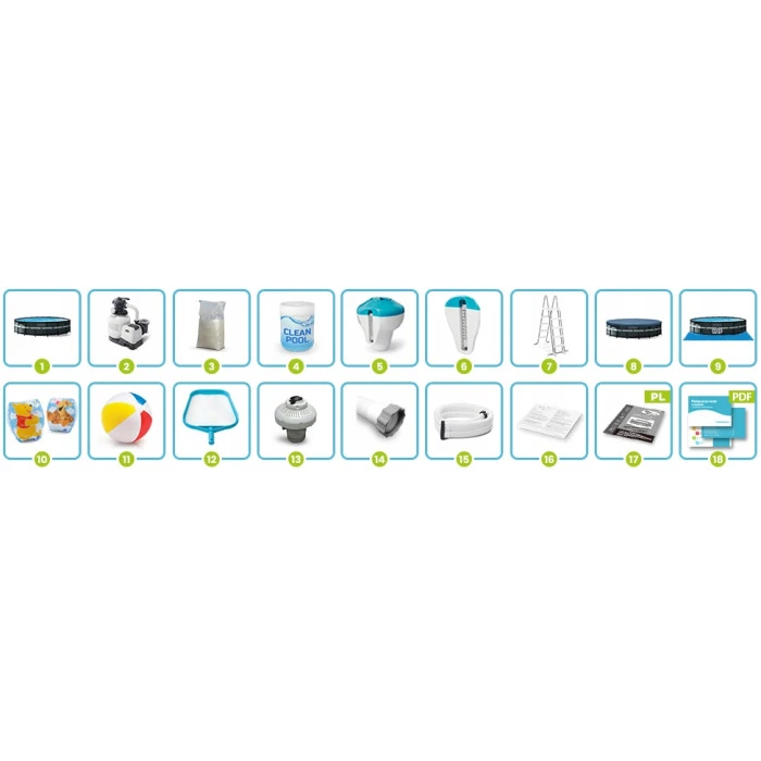 Бассейн каркасный 18в1 Intex 26330 549 х 132 см