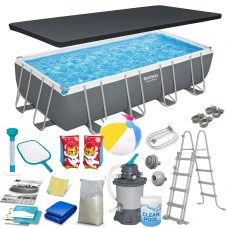 Басейн каркасний прямокутний 17в1 Bestway 56466N, 549x274x122 см