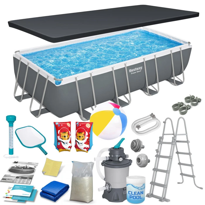 Басейн каркасний прямокутний 17в1 Bestway 56466N, 549x274x122 см