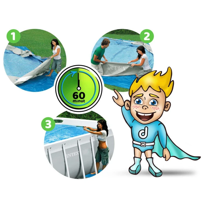 Басейн каркасний овальний 21в1 INTEX 26798, 610 x 305 x 122 см + самокат