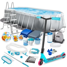 Басейн каркасний овальний 21в1 INTEX 26798, 610 x 305 x 122 см + самокат