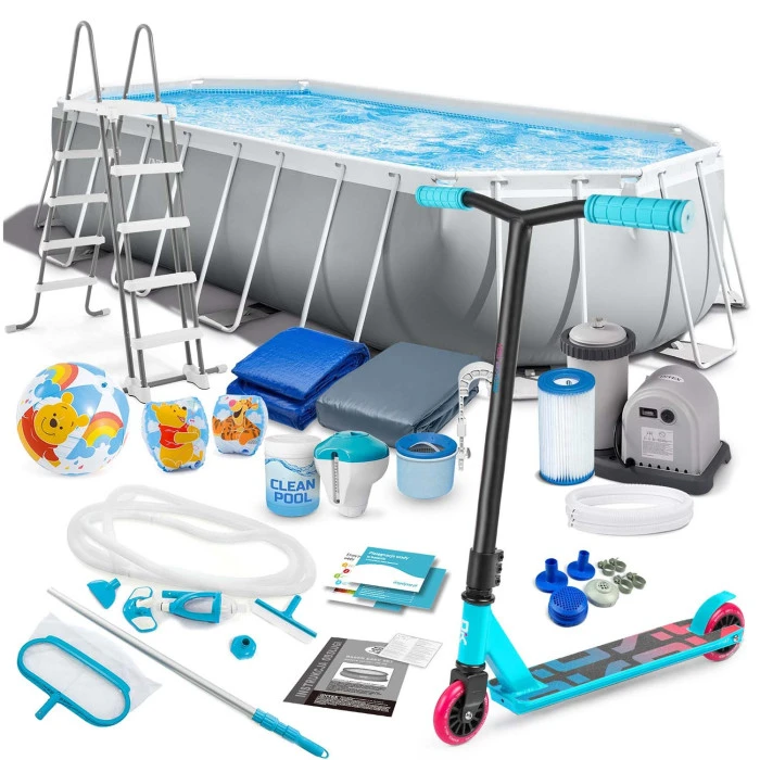 Басейн каркасний овальний 21в1 INTEX 26798, 610 x 305 x 122 см + самокат