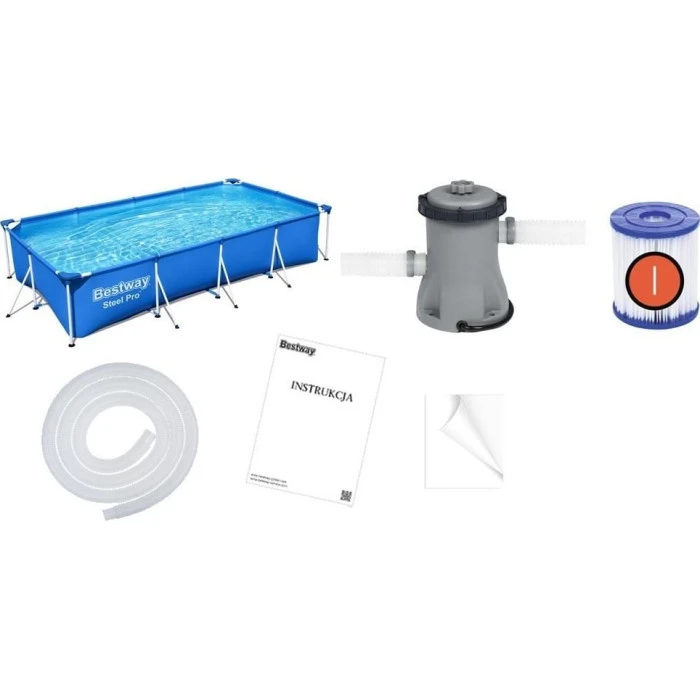 Бассейн каркасный прямоугольный 8в1 Bestway 56424 Steel Pro 400 x 211 см