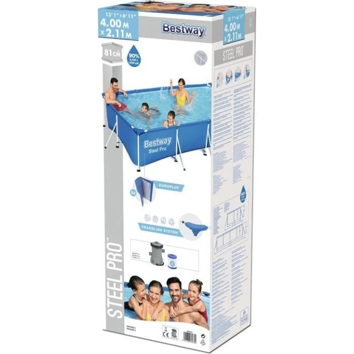 Бассейн каркасный прямоугольный 8в1 Bestway 56424 Steel Pro 400 x 211 см
