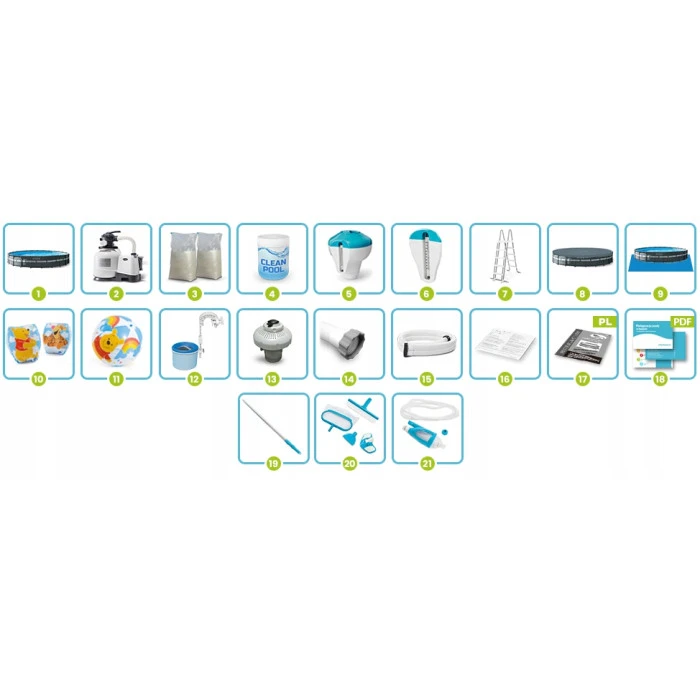 Бассейн каркасный 20в1 Intex 26340 732 х 132 см с самокатом Soke GO