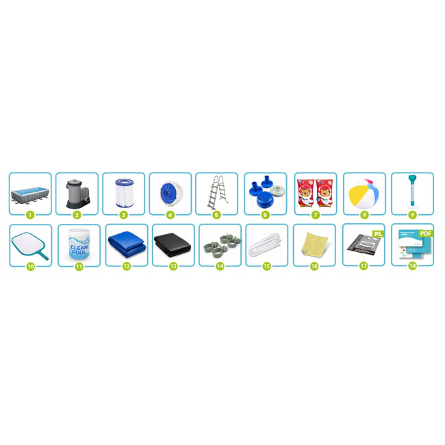 Бассейн каркасный прямоугольный 17в1 Bestway 56465, 549 x 274 x 122 см