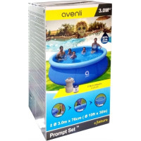 Бассейн надувной Avenli 76x300 см + аксессуары