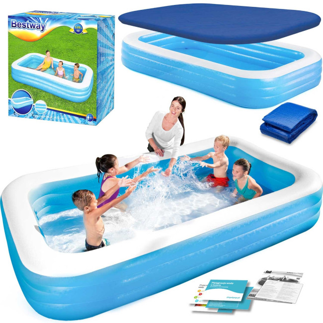 Бассейн надувной прямоугольный 3в1 Bestway 54009, 305 x 183 x 56 см