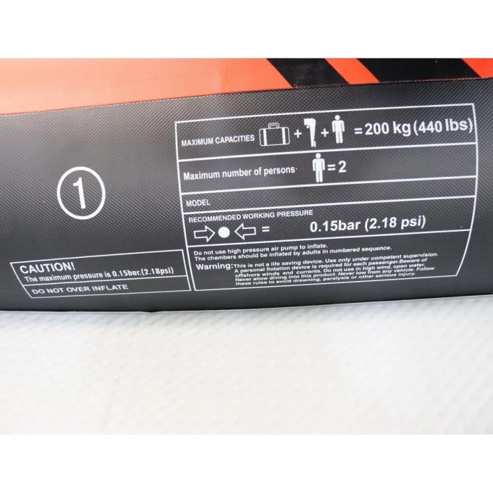 Каяк на 2 места ENERO с аксессуарами, 385x96x42 см, 200 кг