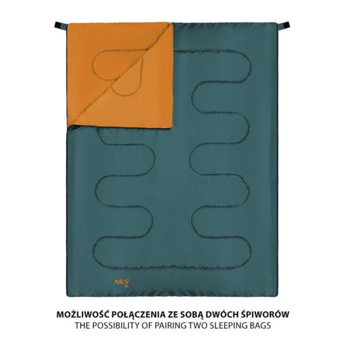 Спальный мешок NILS CAMP NC2002 зелено-оранжевый