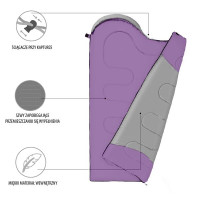 Спальный мешок размер M NILS CAMP NC2008 серо-фиолетовый