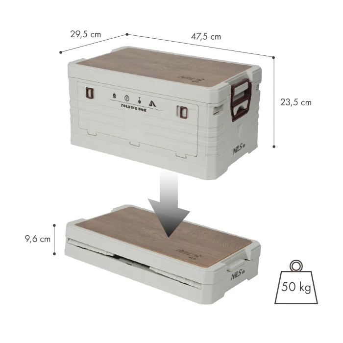 Ящик складаний 2в1 NILS CAMP NCB4002 32 л, бежевий
