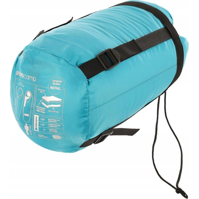 СПАЛЬНИК ТУРИСТИЧЕСКИЙ НЕПАЛ КОМПРЕССИОНАЛЬНЫЙ 210Х80х50СМ СИНЫЙ ENERO CAMP