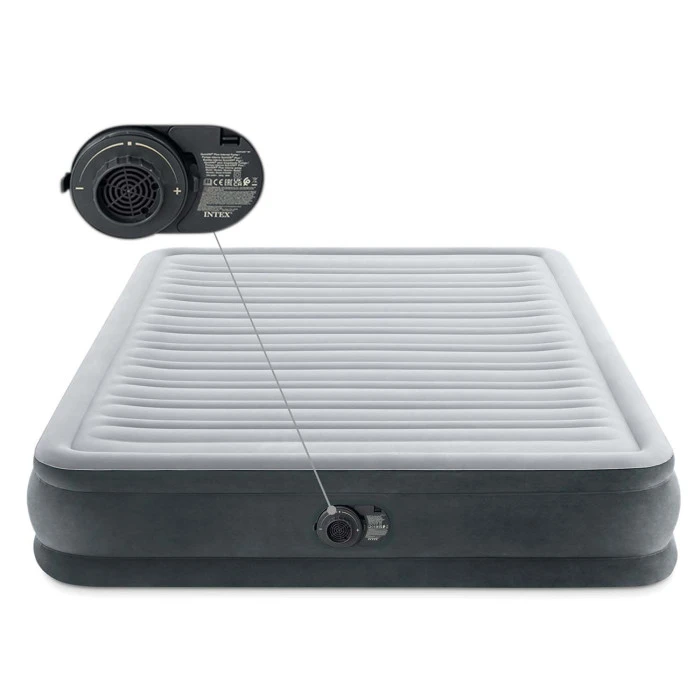 Матрас надувной Intex 67770ND со встроенным электронасосом 203x152x33 см серый