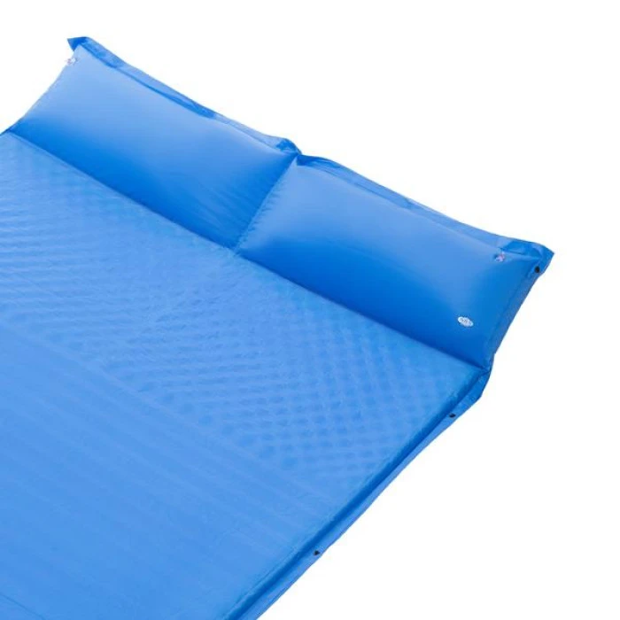 Двойной самонадувающийся коврик с подушкой NILS CAMP NC4060 голубой