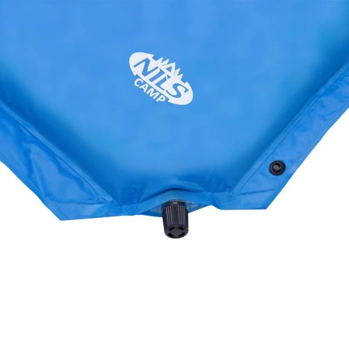 Двойной самонадувающийся коврик с подушкой NILS CAMP NC4060 голубой