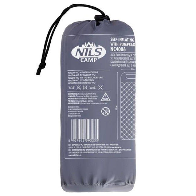 Килимок з насосом NILS CAMP NC4006, 190 х 58 х 5 см - сірий