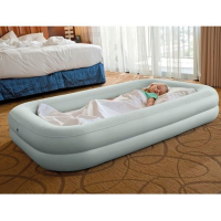 Матрац надувний дитячий Intex 66810 з насосом 168x107x25 см, сірий