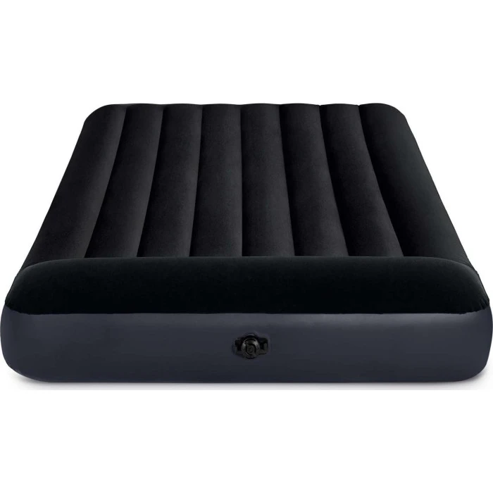 Матрас надувной Intex 64142 с насосом 191х137х25 см, черный