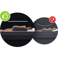 Матрац надувний Intex 64142 з насосом 191х137х25 см, чорний